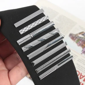 Tie Pin for Men Necktie Accessories Silvery Colour Ties Metal Tone Simple Bar Clasp Practical Clasp Tie Clip Collar Clip Male
