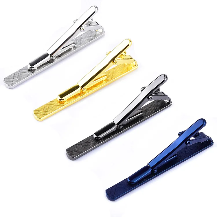 5.8x0.6cm Colourful Tie Clip for Men Metal Copper Simple Bar Clasp Practical Black Navy Blue Necktie Clasp - Image 2