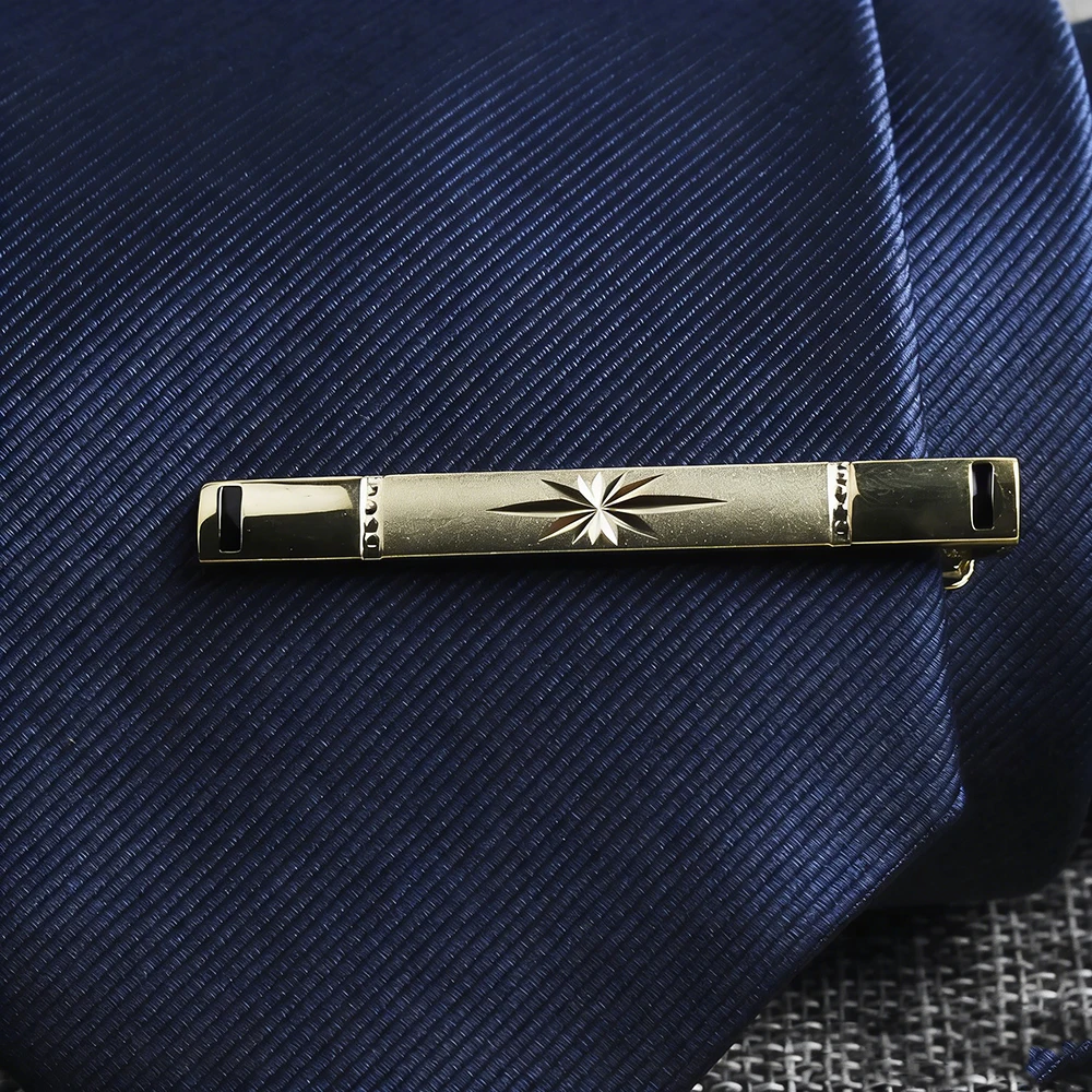 New Men's 5cm Metal Gold Slim Tie Bar Wedding Party Business Accessory Stainless Steel Material Tie Clip Clamp Irregular Design - Image 2