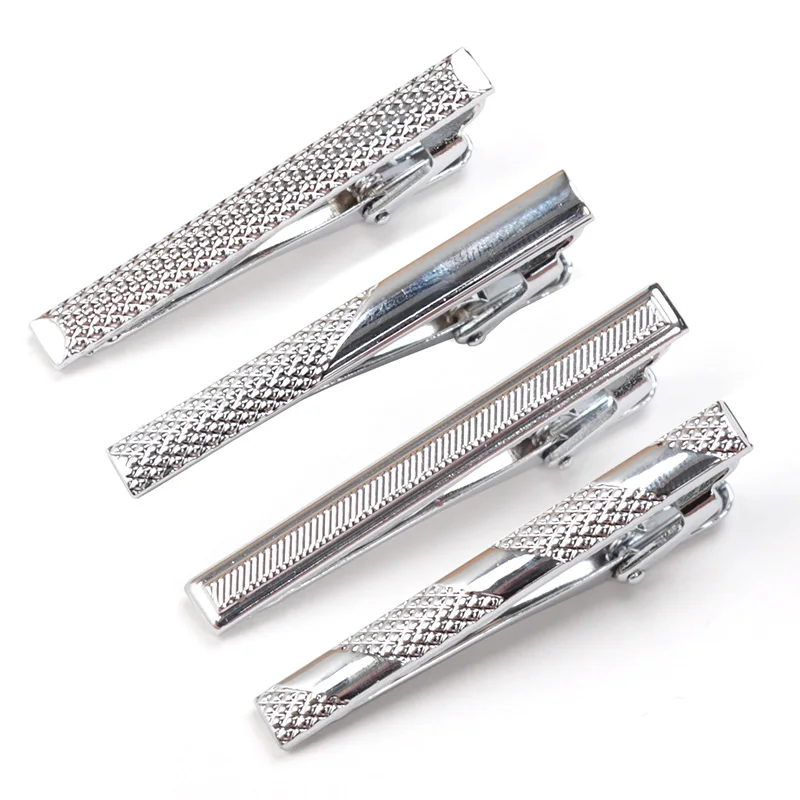 Tie Pin for Men Necktie Accessories Silvery Colour Ties Metal Tone Simple Bar Clasp Practical Clasp Tie Clip Collar Clip Male - Image 2