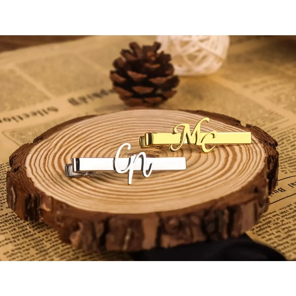 Sipuris Custom Initial Name Tie Clip For Men Stainless Steel Personalized Tie Clasp Trendy Hip Hop Jewelry Weddings Gifts - Image 5