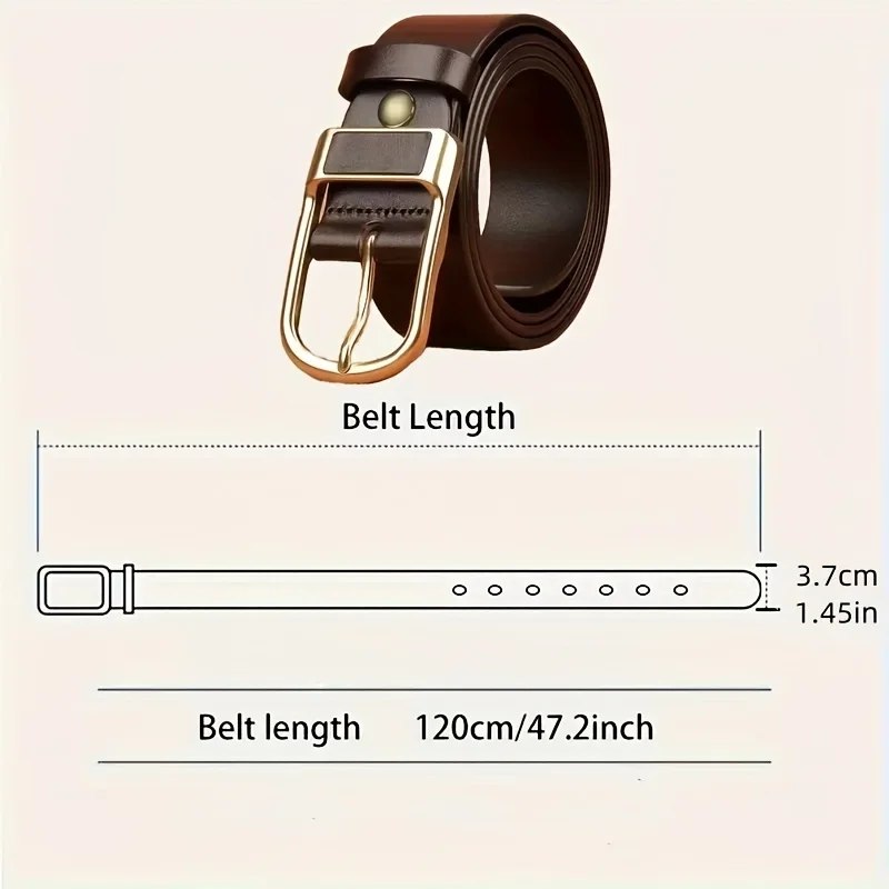Men's Trendy Casual Belt For Men Coboy Style Belts Pin Buckle Belt Jeans Retro Belt Business Casual Belt - Image 2