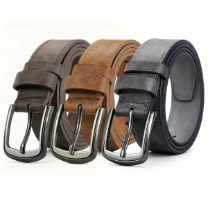 Men's Designer Casual Belt with Metal Needle Buckle - Fashion Luxury Belt, Versatile for Everyday & Formal Wear, For Ideal Gift