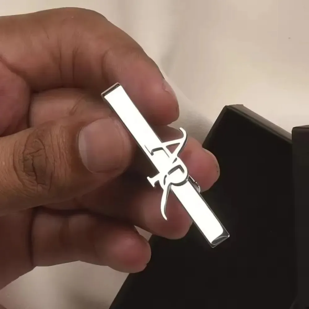 Sipuris Custom Initial Name Tie Clip For Men Stainless Steel Personalized Tie Clasp Trendy Hip Hop Jewelry Weddings Gifts - Image 4